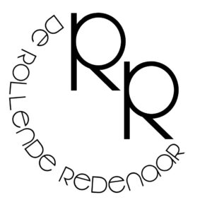 Logo van 2 x de letter r en de tekst. De Rollende Redenaar